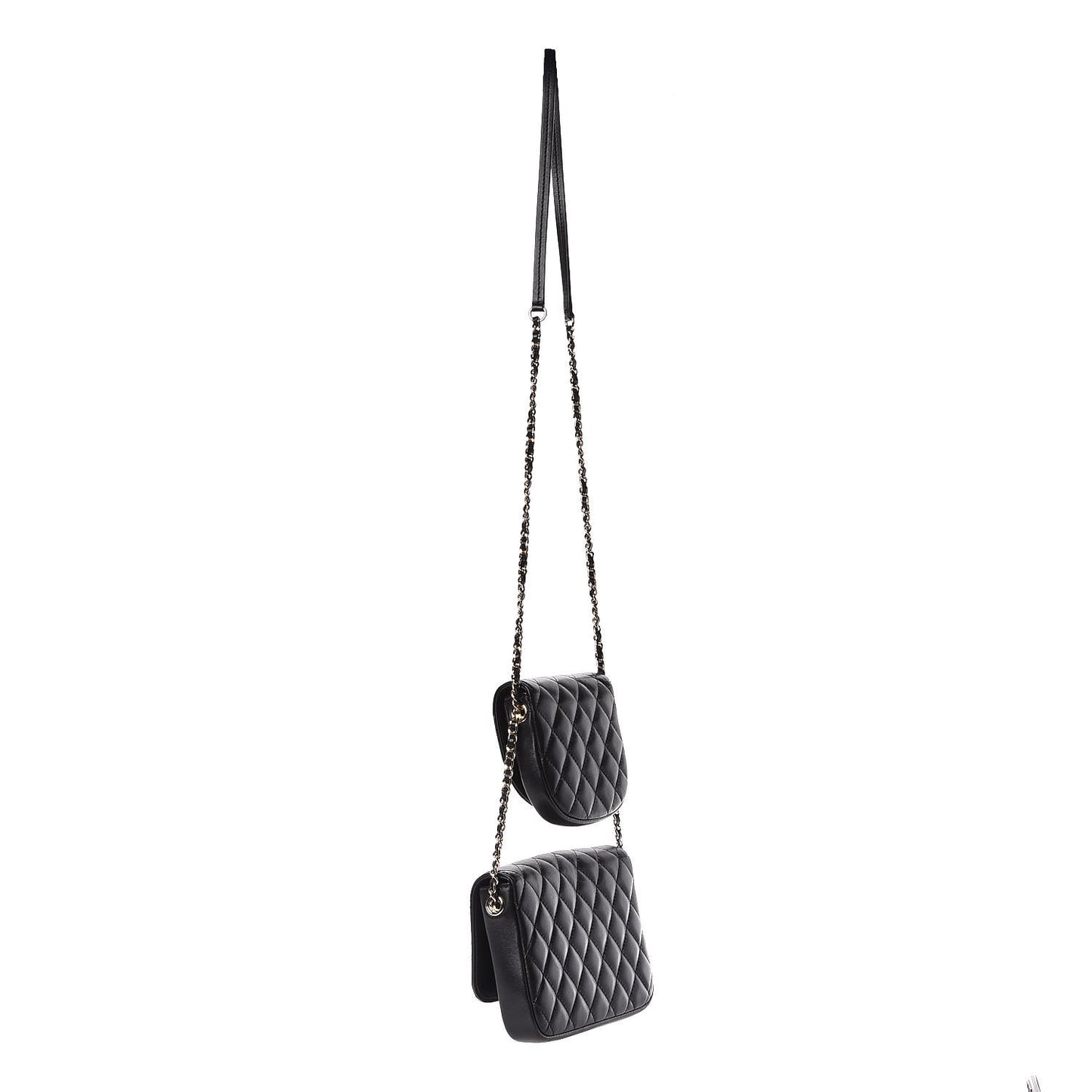 Lambskin Quilted Side Packs Black