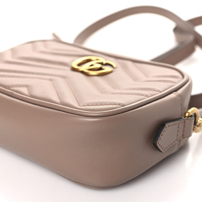 Gucci Calfskin Matelasse Mini GG Marmont Chain Shoulder Bag Porcelain Rose 10 of 11