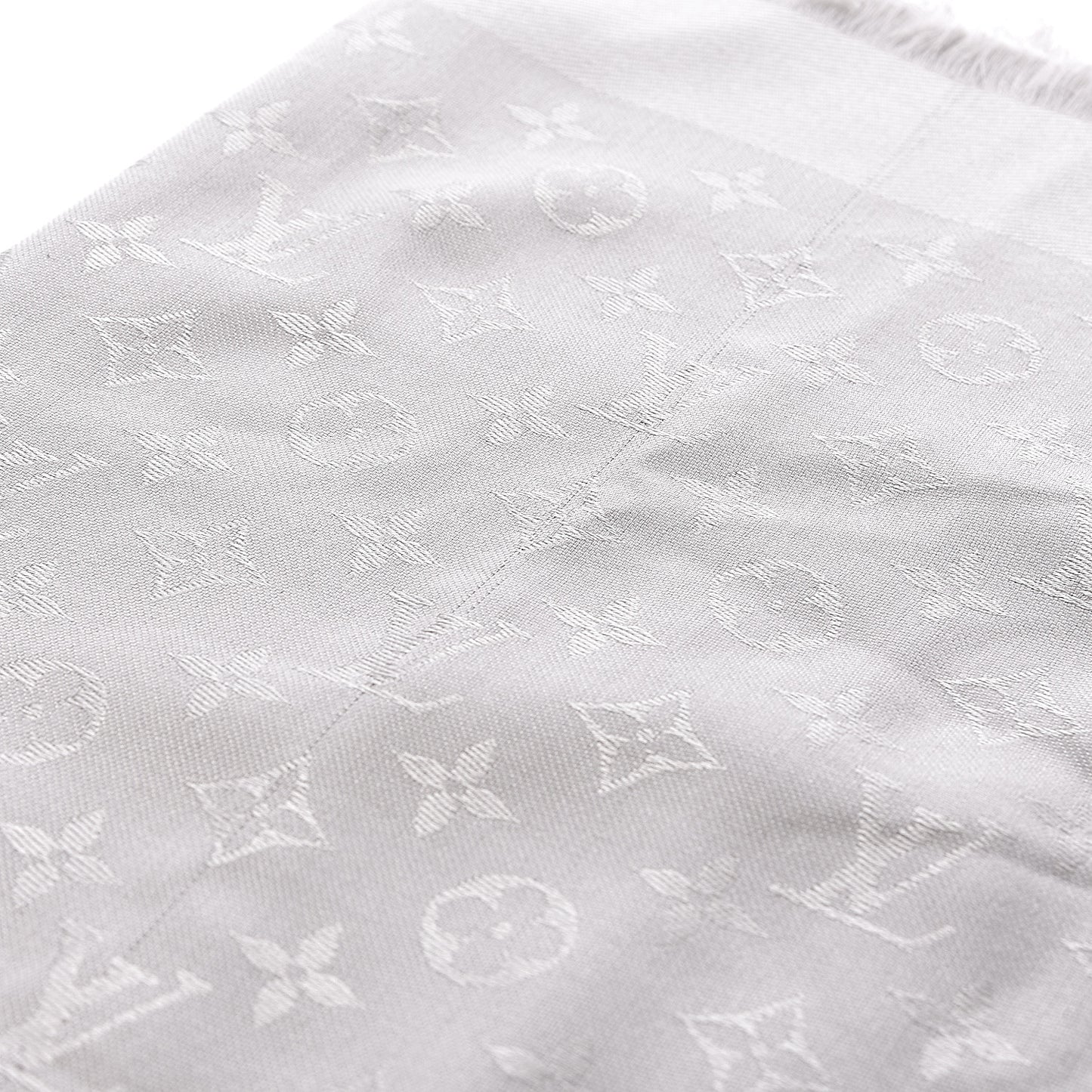Silk Wool Monogram Shawl Beige