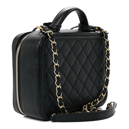Chanel Caviar Quilted Medium CC Filigree Vanity Case Black 3 of 11