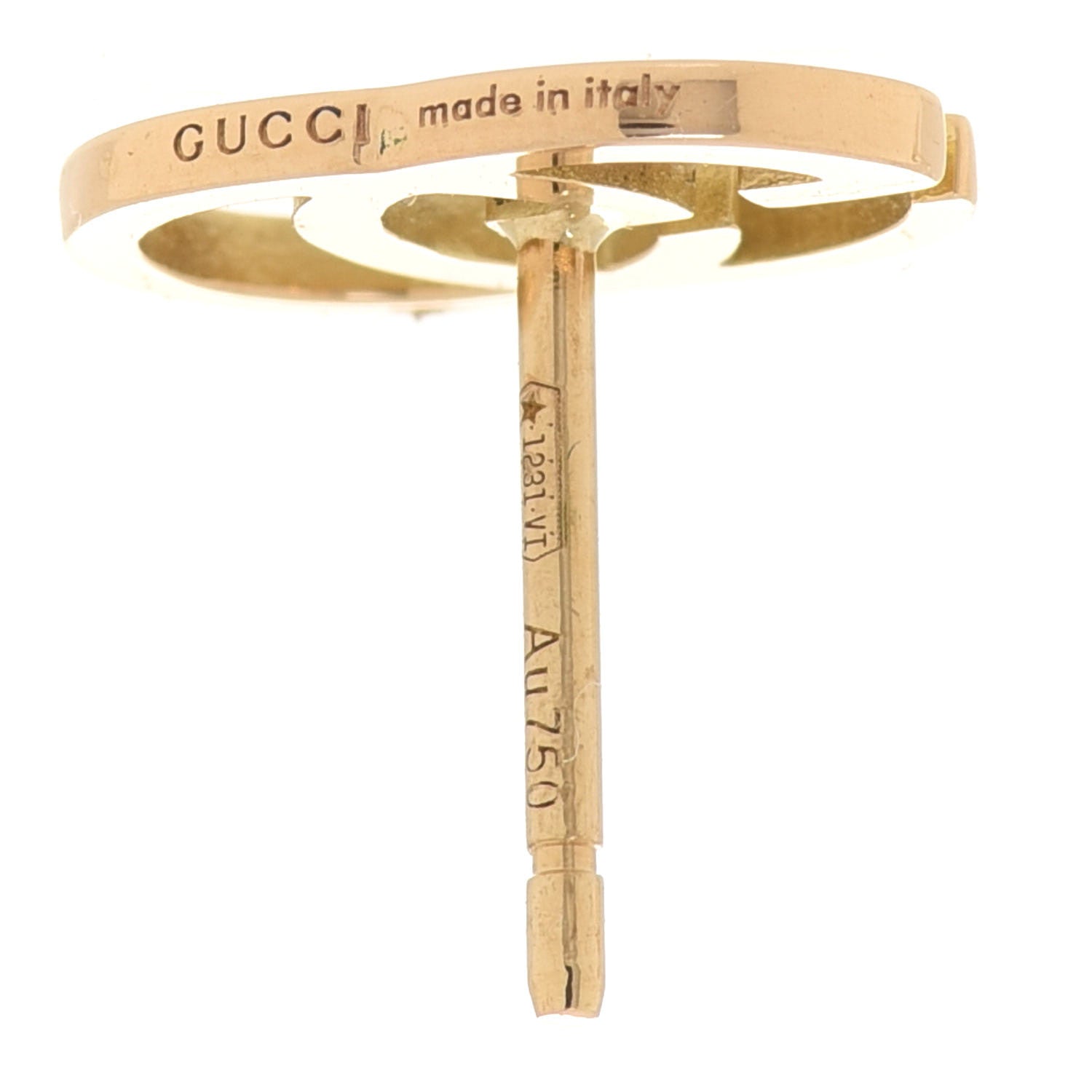 Gucci 18K Yellow Gold GG Tissue Stud Earrings 5 of 6