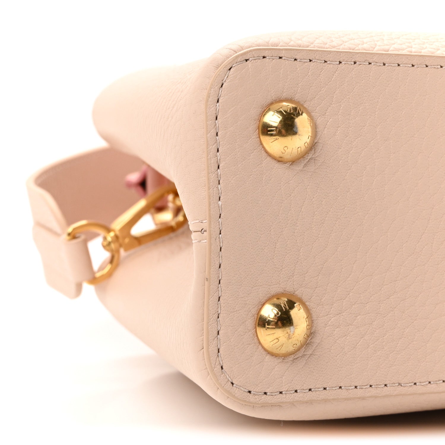 Louis Vuitton Taurillon Ostrich Capucines BB Powder Pink Beige 8 of 9