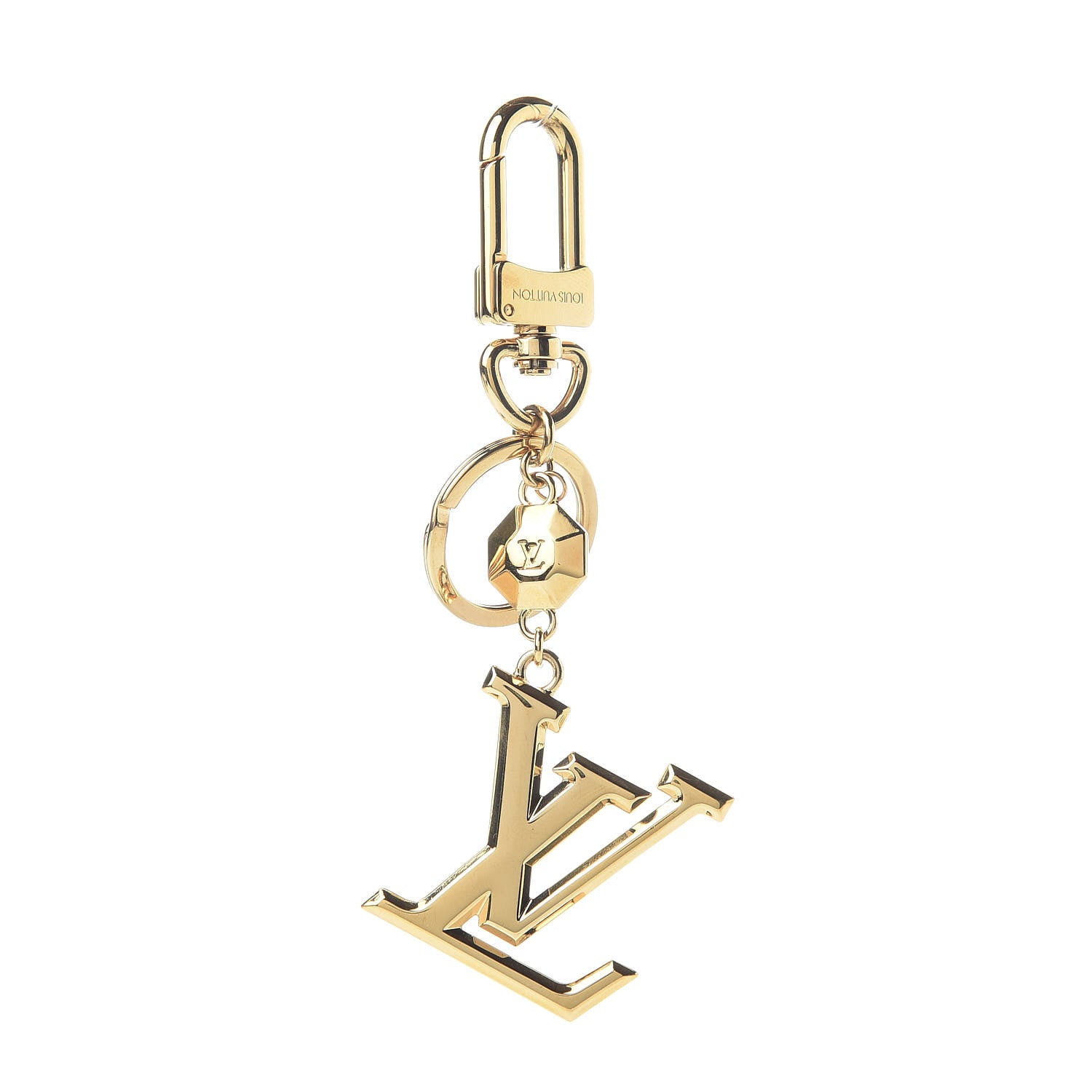Louis Vuitton LV Facettes Bag Charm Key Holder Gold 1 of 5
