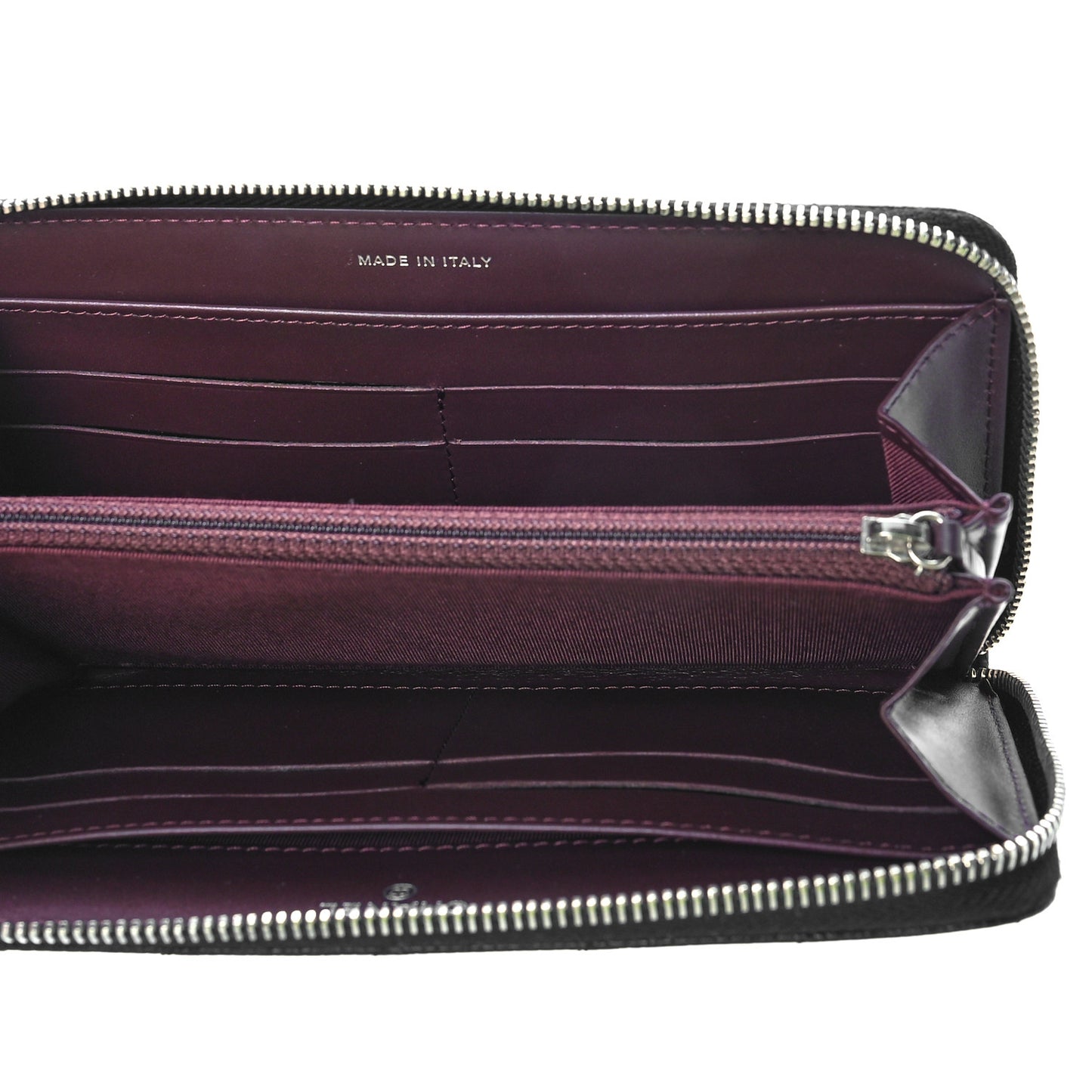 Caviar Quilted Large Gusset Zip Around Wallet Black