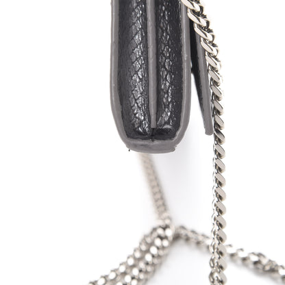 Saint Laurent Metallic Calfskin Python Embossed Monogram Chain Wallet Silver 12 of 13