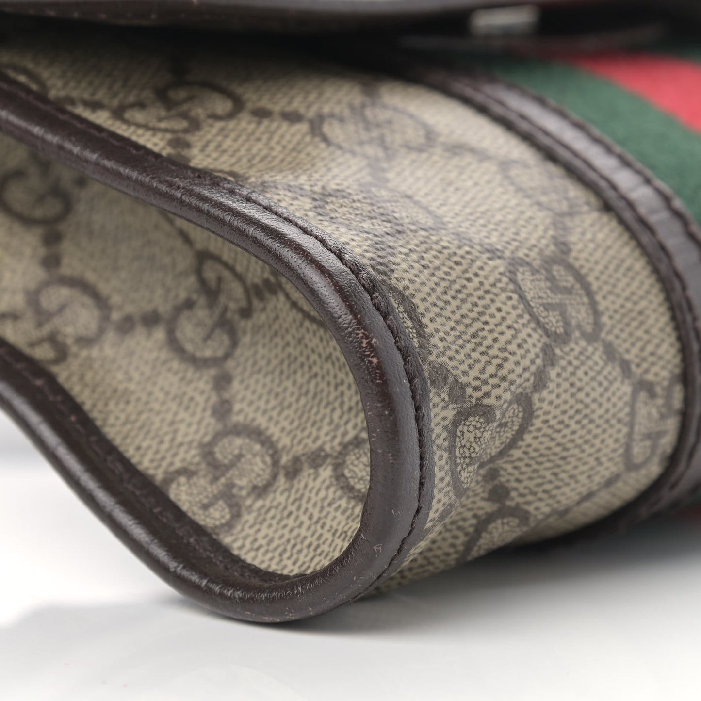 GG Monogram Plus Web Belt Bag Dark Brown