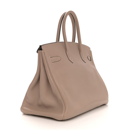 Hermes Taurillon Clemence Birkin 35 Gris Tourterelle 3 of 15