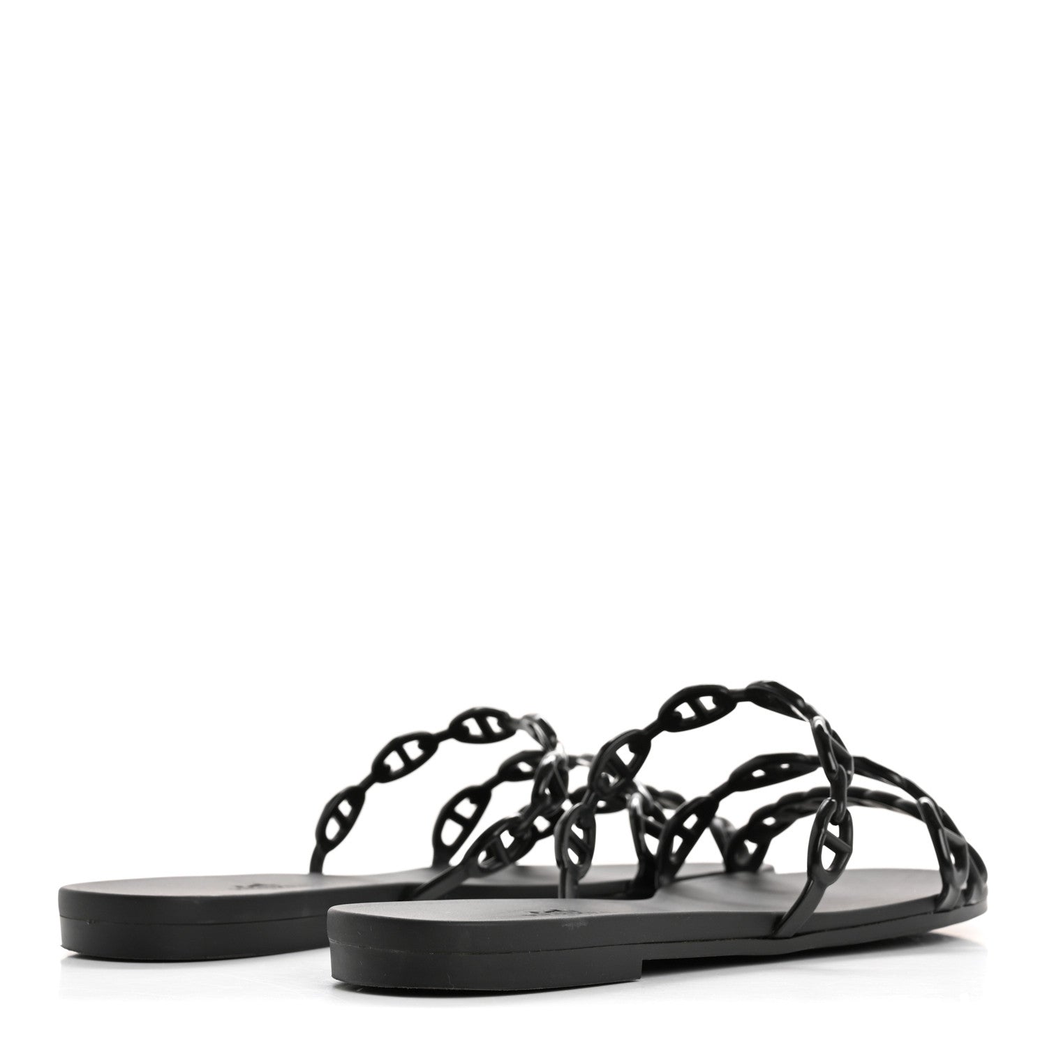 Hermes TPU Rivage Sandals 38 Black 5 of 9