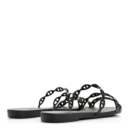 Hermes TPU Rivage Sandals 38 Black 5 of 9