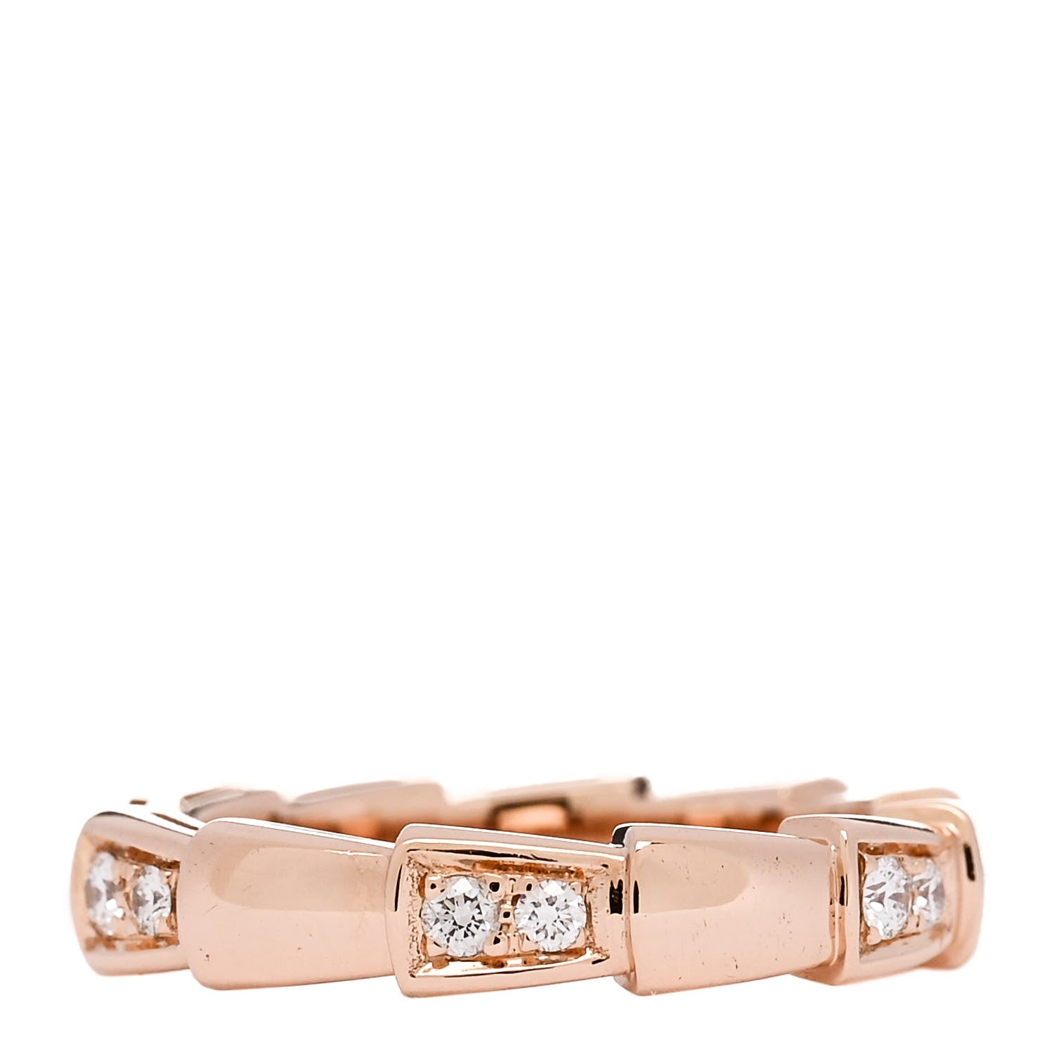 Bulgari 18K Rose Gold Diamond Serpenti Viper Ring 48 4.5 3 of 7