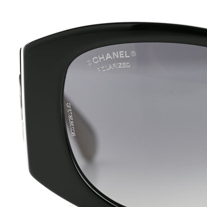 Chanel Acetate Oval Sunglasses 5524-A Black Beige 7 of 8
