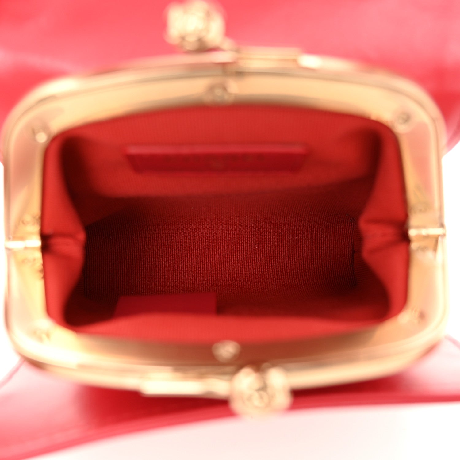 Chanel Shiny Calfskin Quilted Clutch With Chain Red 5 of 11