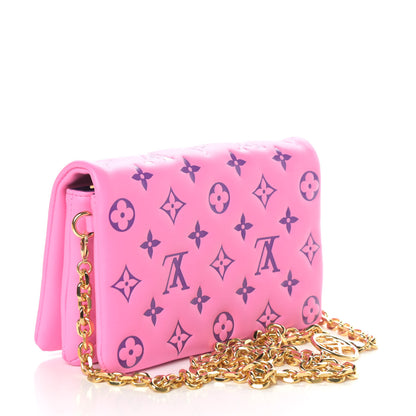 Louis Vuitton Lambskin Embossed Monogram Vuittamins Pochette Coussin Rose Violet 3 of 8