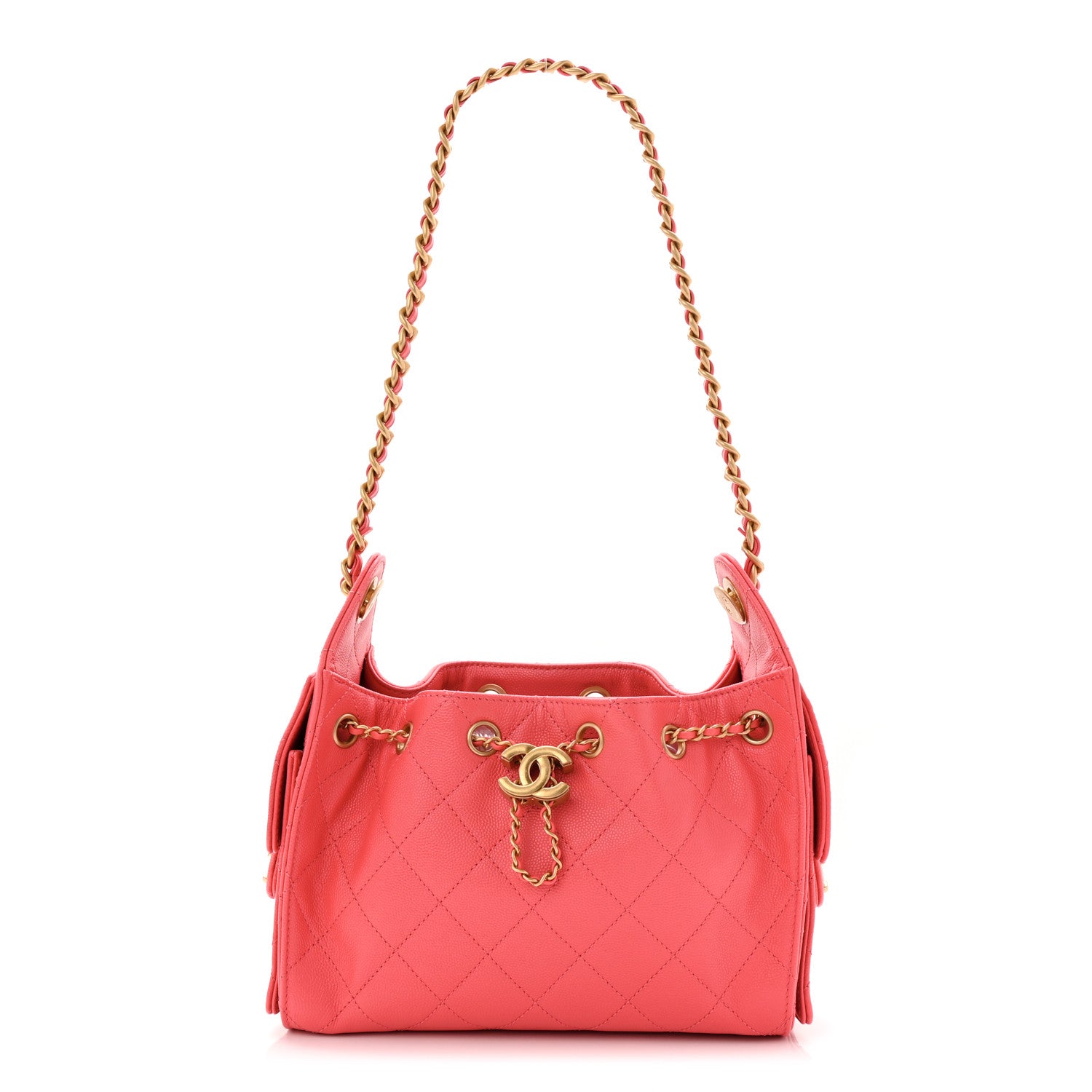 Chanel Caviar Quilted Mini Chanel 25 Handbag Coral 1797971