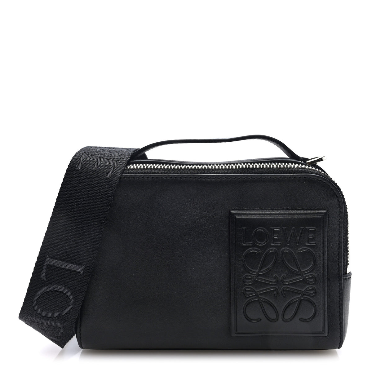 Satin Calfskin Mini Camera Bag Black