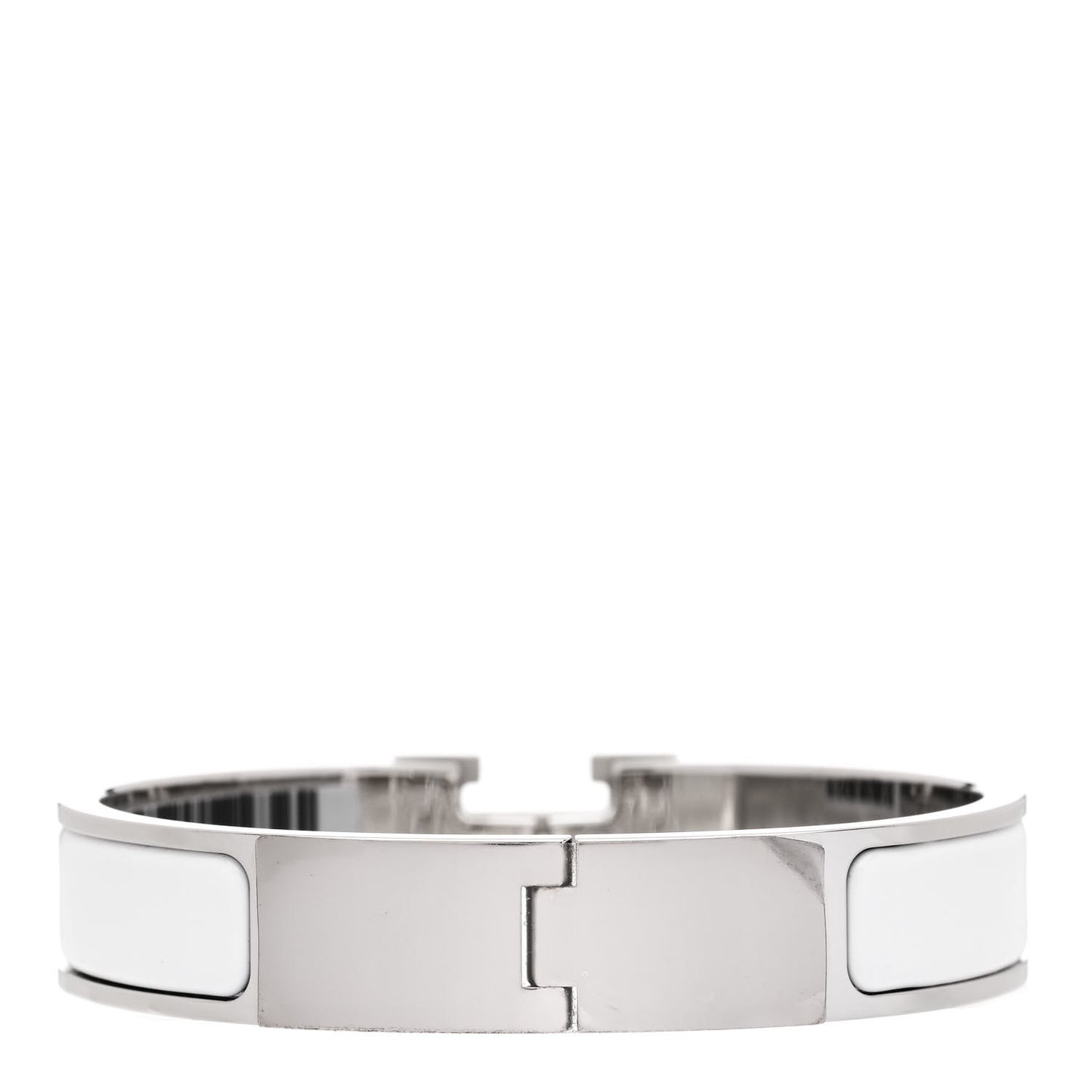 Enamel Narrow Clic Clac H Bracelet PM White