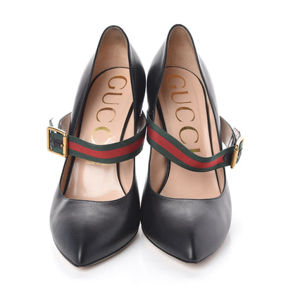 Gucci Malaga Kid Sylvie High Heel Pumps 40.5 Black 2 of 7
