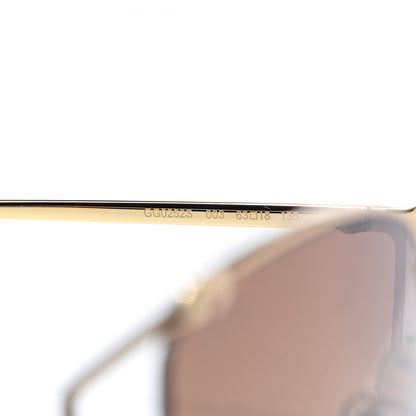 Gucci Oversized Round Sunglasses GG0252S Gold Brown 5 of 8