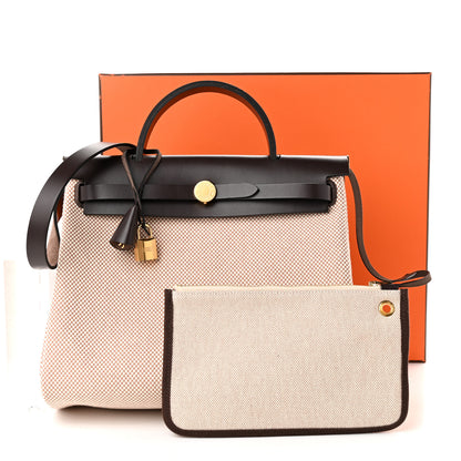 Hermes Vache Hunter Criss Viking Herbag Zip Retourne 31 PM Ebene Ecru Beige 11 of 11