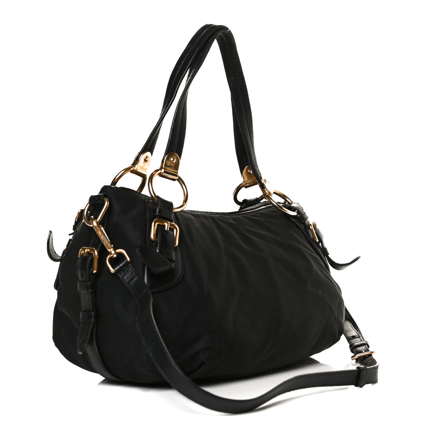 Tessuto Nylon Jacquard Logo Aviator Satchel Black