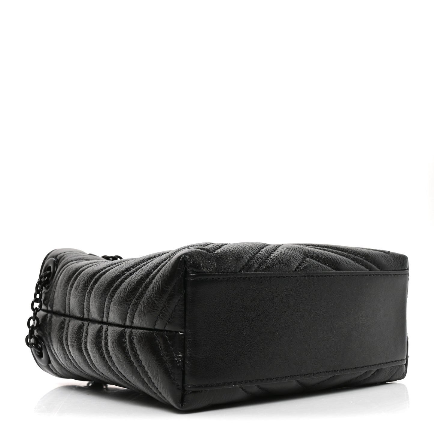 Calfskin Matelasse Monochrome Nano GG Marmont Bucket Bag Black