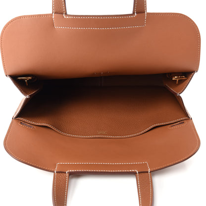 Hermes Taurillon Clemence Halzan 31 Gold 5 of 10