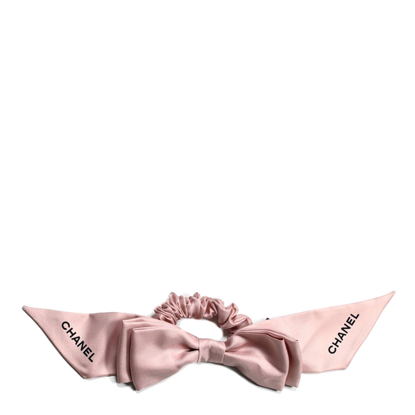 Silk Hair Tie Pink Black