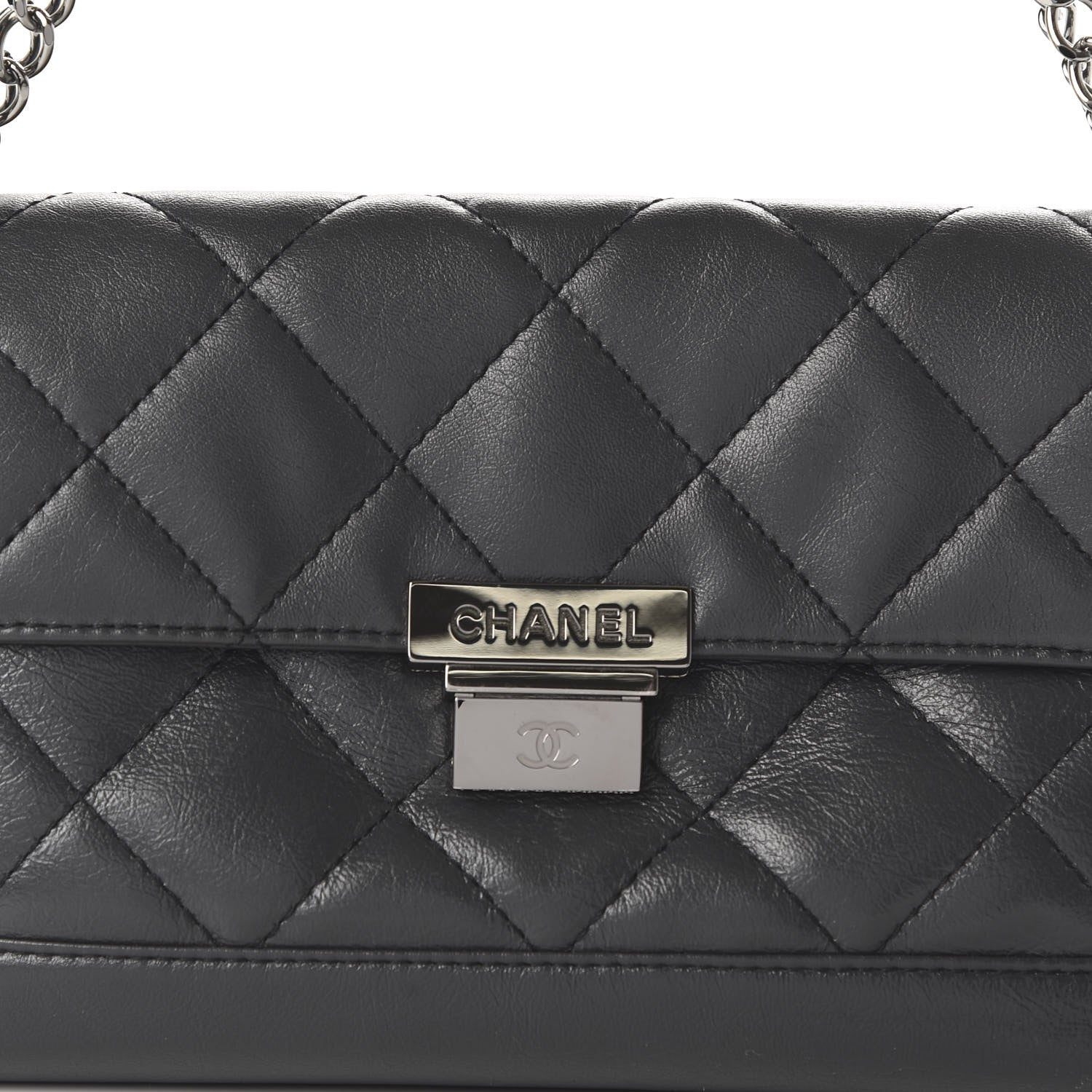 Chanel Calfskin Quilted Accordion Flap Grey 9 of 10