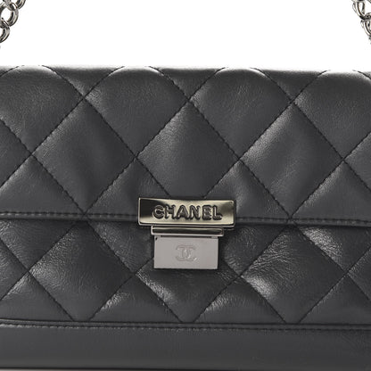Chanel Calfskin Quilted Accordion Flap Grey 9 of 10