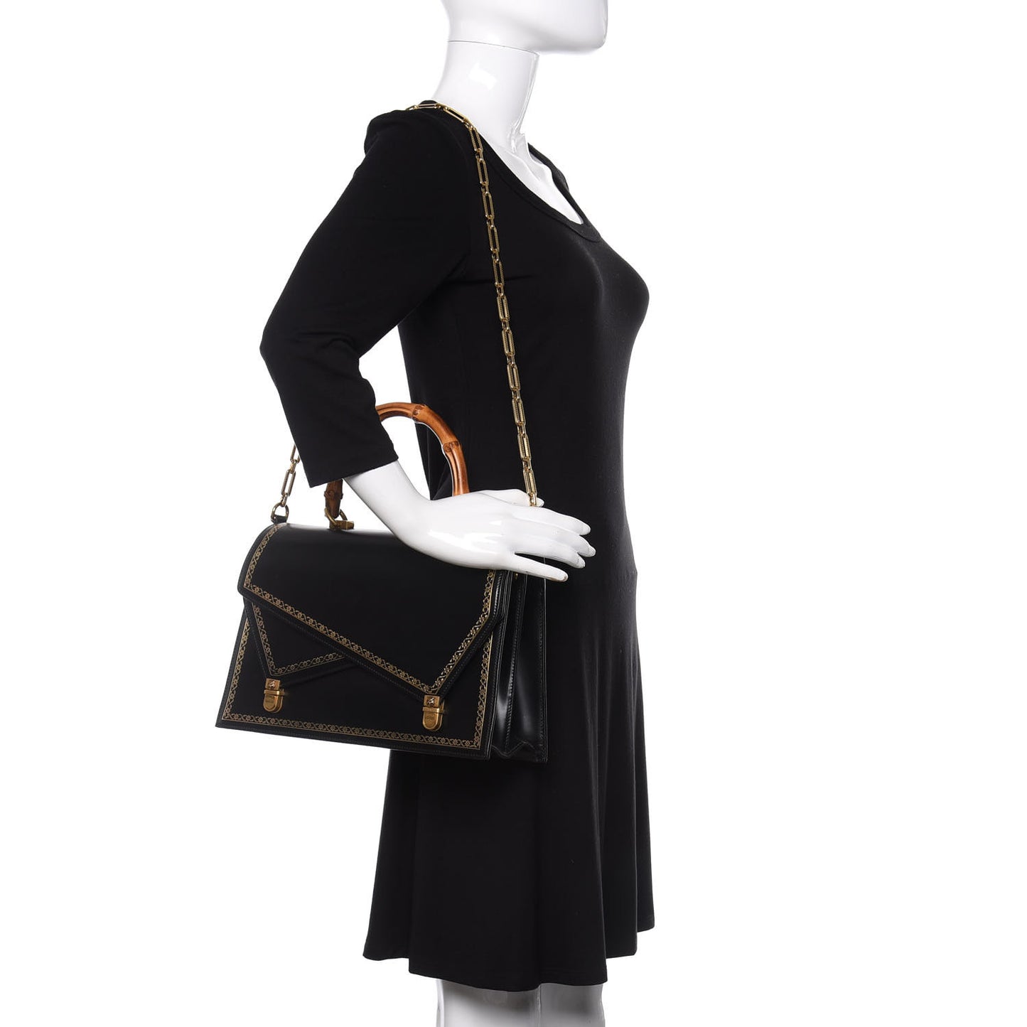 Smooth Calfskin Medium Ottilia Top Handle Bag Black