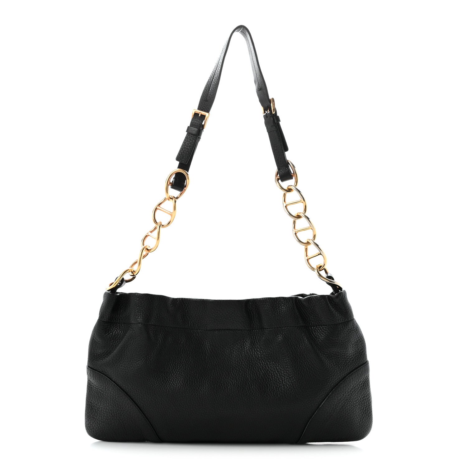 Prada Vitello Daino Small Chain Shoulder Bag Black 1 of 10