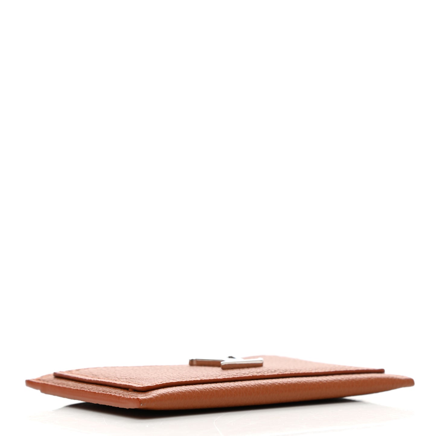 Calfskin Lockme Card Holder Caramel