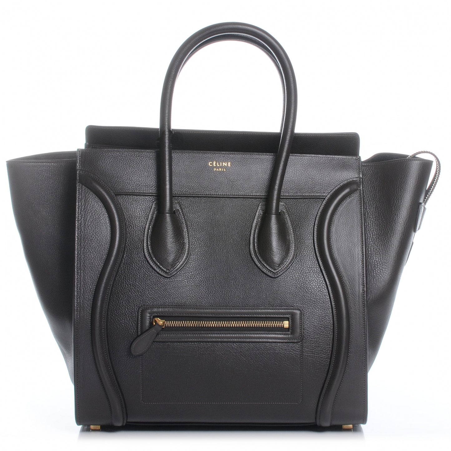 Drummed Calfskin Mini Luggage Bag Anthracite