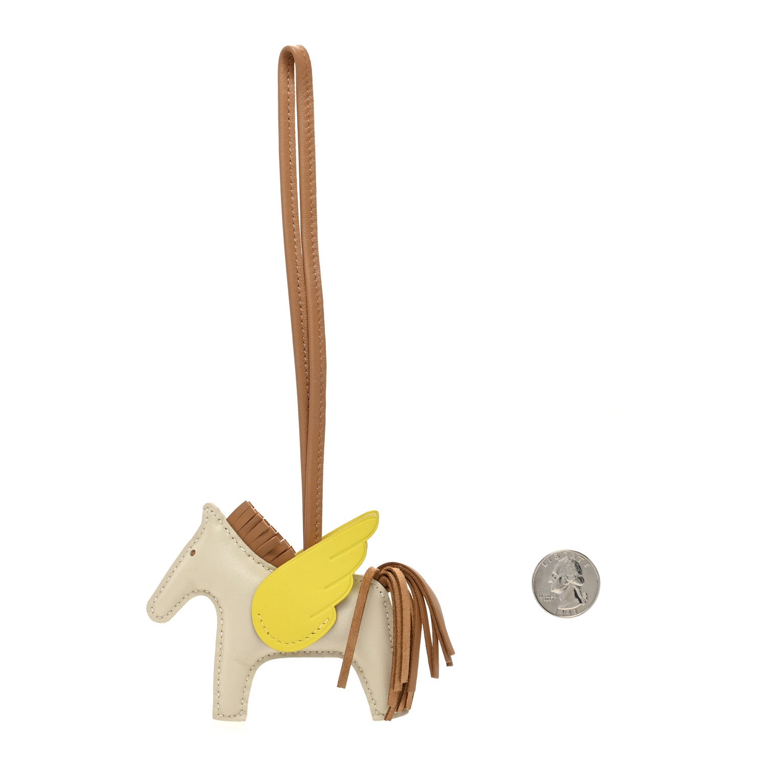 Hermes Milo Lambskin Grigri Rodeo Pegase Horse Bag Charm PM Craie Chai Lime 2 of 5