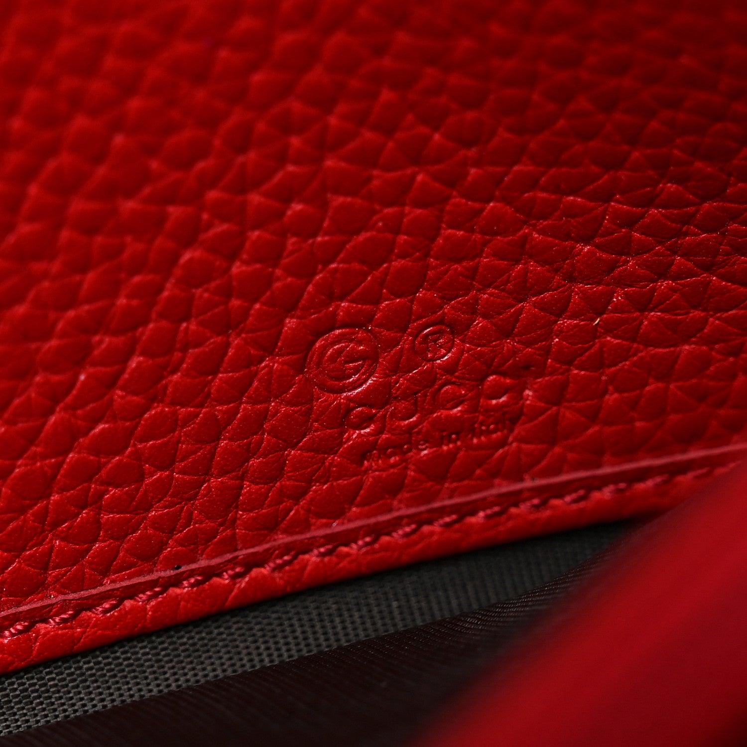 Gucci Pebbled Calfskin Large Soho Continental Wallet Red 6 of 8