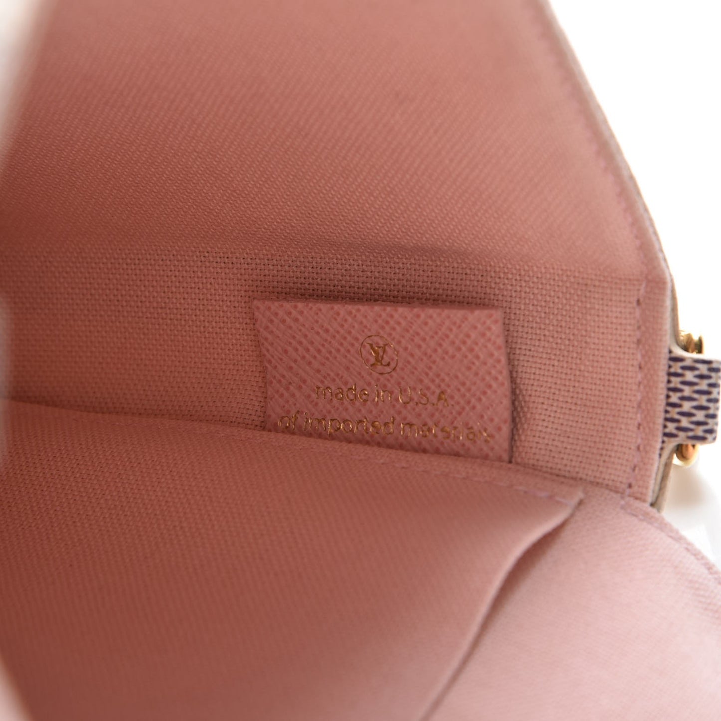 Damier Azur Pochette Felicie Chain Wallet Rose Ballerine