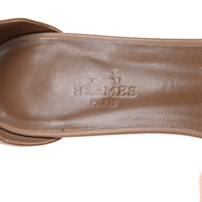 Hermes Box Calfskin Manege Sandals 37 7 of 9