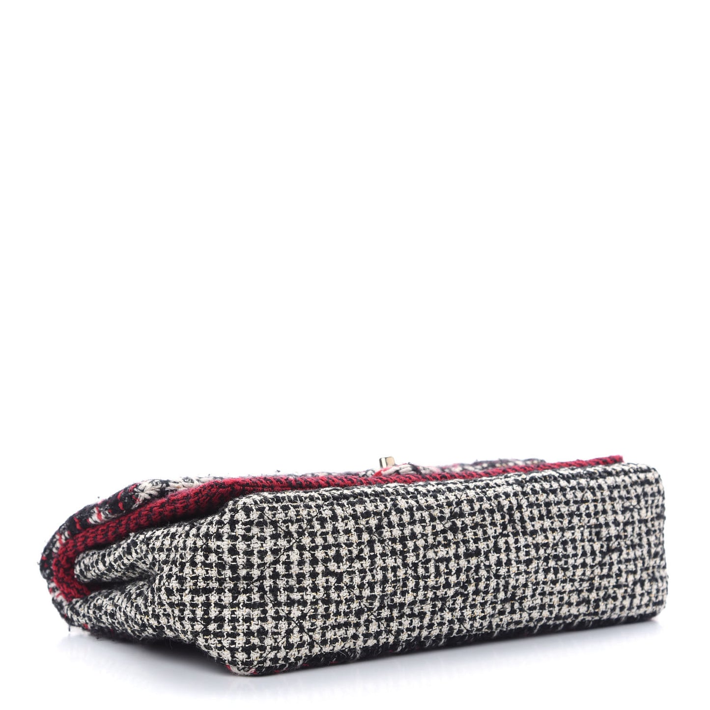 Tweed Quilted Medium Single Flap Red Black White