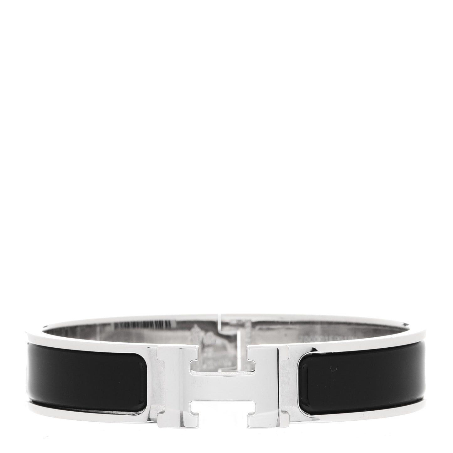 Enamel Narrow Clic Clac H Bracelet PM Black