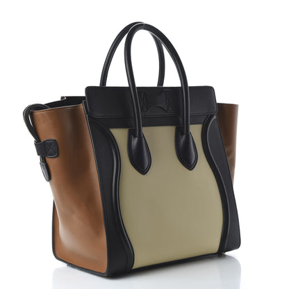 Celine Satin Calfskin Mini Tri-Color Luggage Seashell 3 of 9