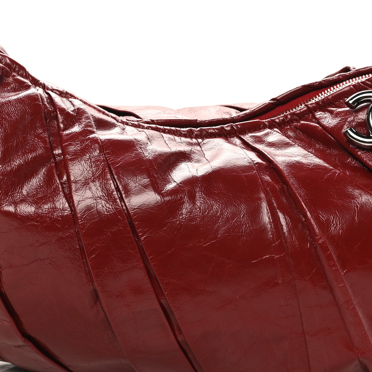Chanel Glazed Calfskin Twisted Hobo Red 7 of 9