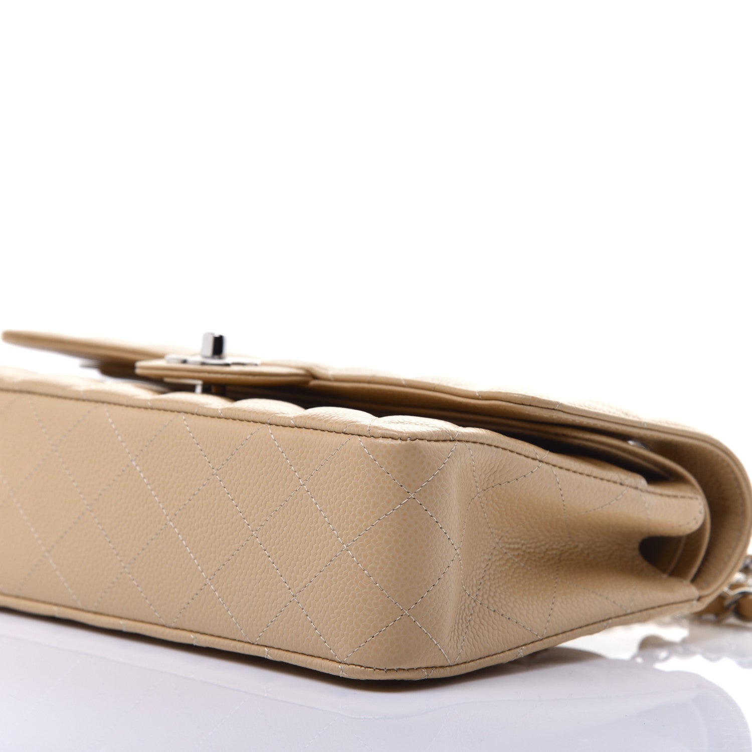 Chanel Caviar Quilted Medium Double Flap Beige Clair 8 of 9