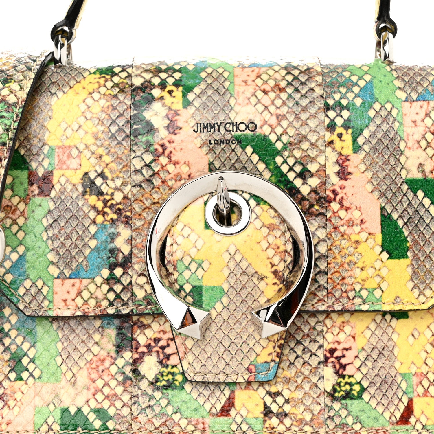 Jimmy Choo Elaphe Snakeskin Madeline Crossbody Satchel Rainbow 7 of 11