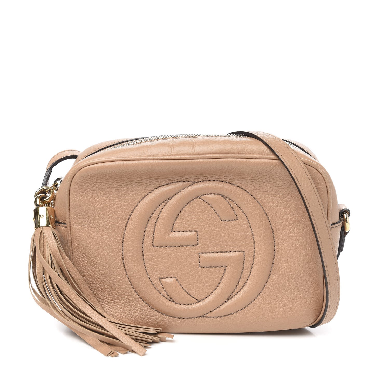 Pebbled Calfskin Small Soho Disco Bag Camelia