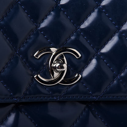 Chanel Vinyl Quilted In the Business Flap Bag Navy Blue 10 of 11