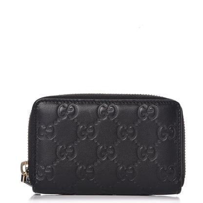 Gucci Guccissima Zip Around Card Case Black 1 of 7