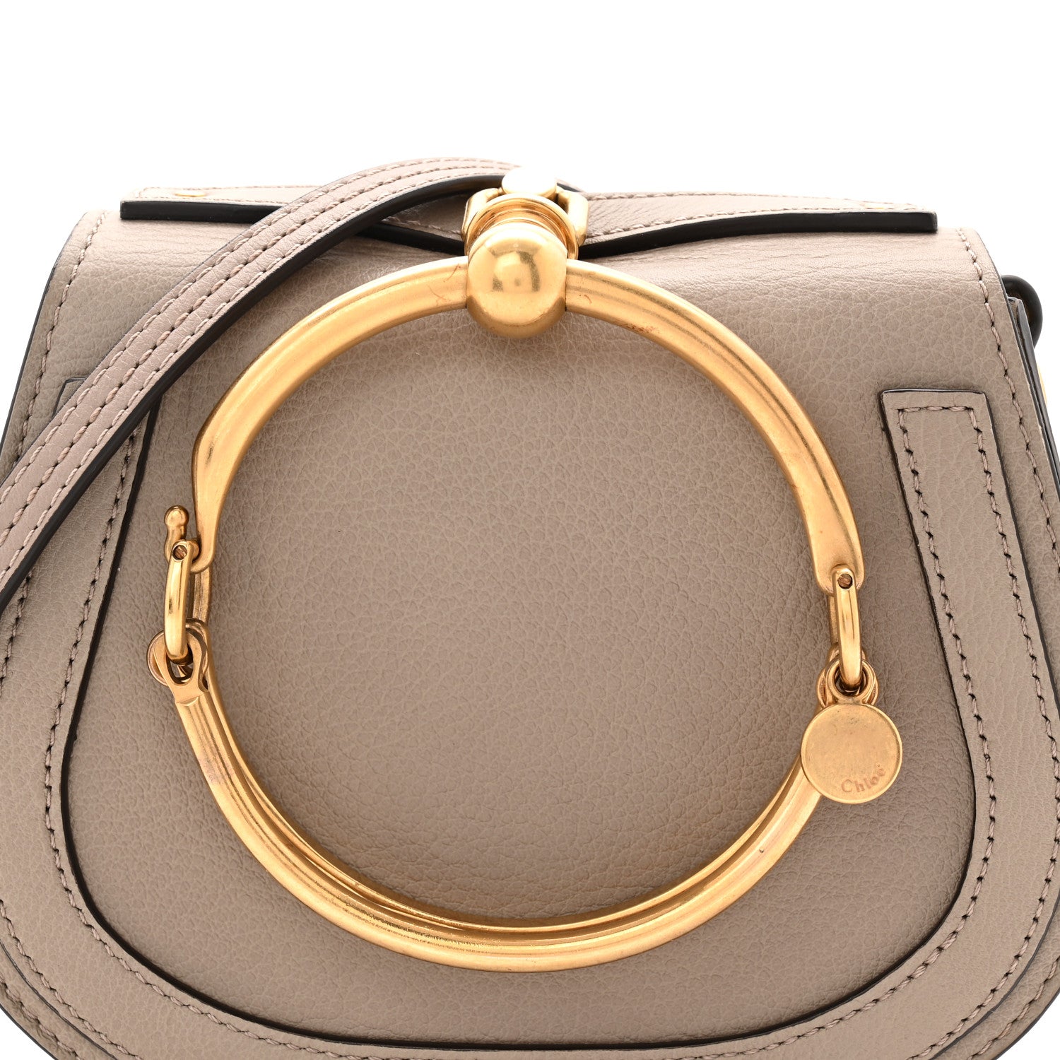Chloe Calfskin Suede Small Nile Bracelet Bag Motty Grey 8 of 10
