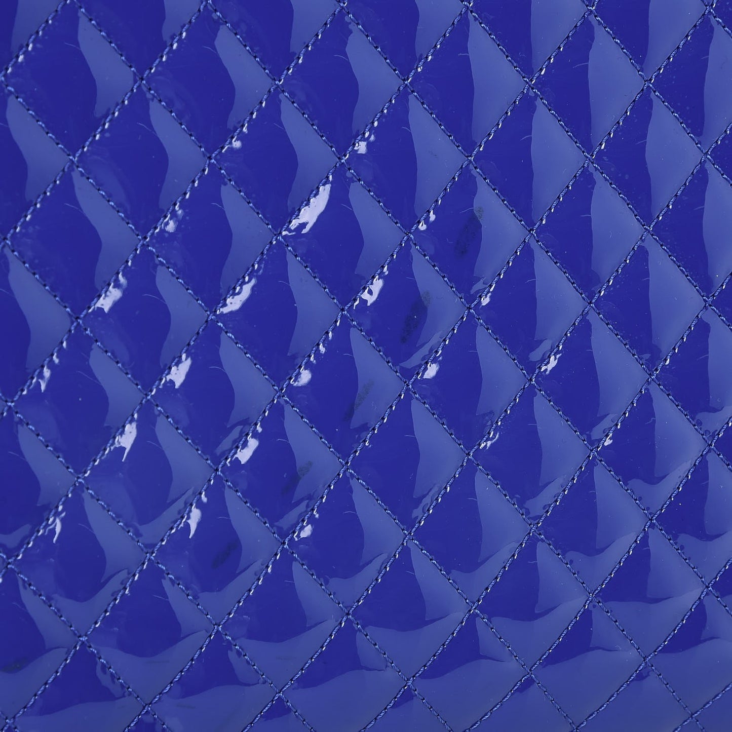 Patent Calfskin Quilted Plexiglass Boy Shopping Tote Blue