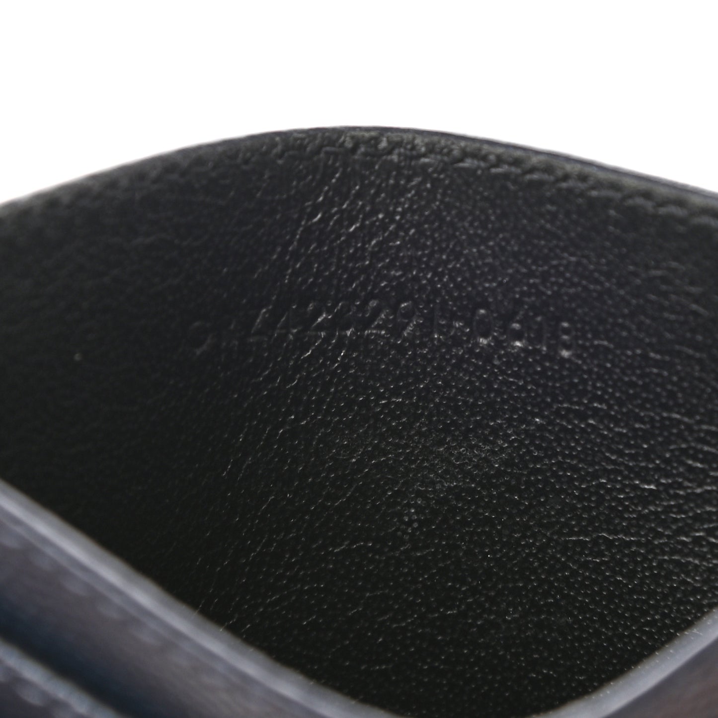 Grain De Poudre Matelasse Chevron Monogram Credit Card Case Navy