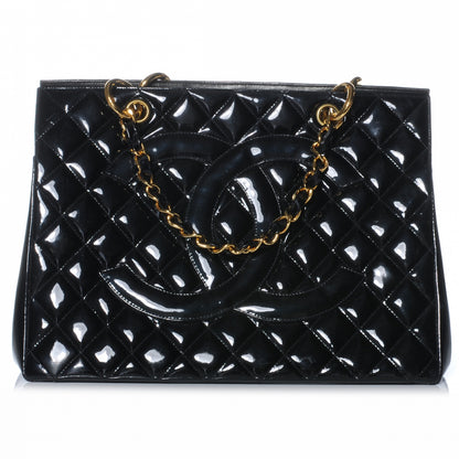 Chanel Patent Grand Shopping Tote GST Black 1 of 8
